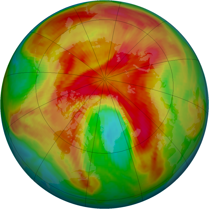 Arctic ozone map for 31 March 1999